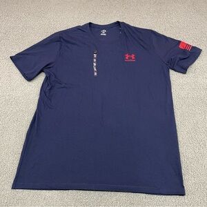 Under Armour Freedom Mens XL Navy Graphic T-Shirt Freedom Flag Gradient Tee
